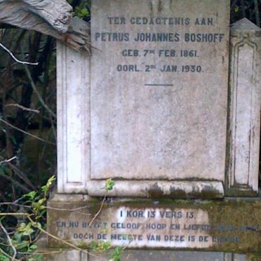 BOSHOFF Petrus Johannes 1861-1930