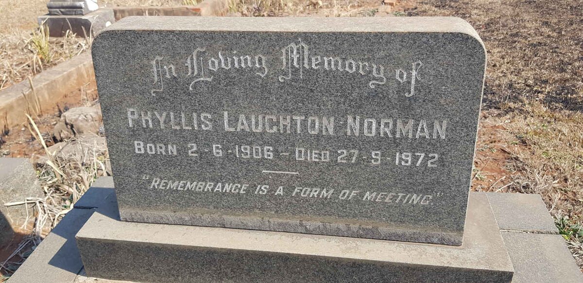 NORMAN Phyllis Laughton 1906-1972 :: NORMAN Anthony David 1937-1977