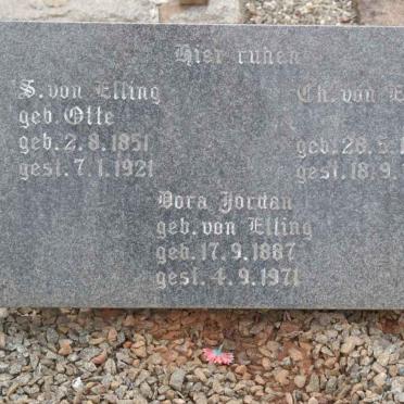 ELLING  H.P. Christoph, von 1826-1911 &amp; S. OTTE 1851-1921 :: JORDAN Dora nee VON ELLING 1887-1871