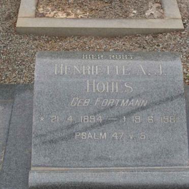 HOHLS Henriette A.J. nee FORTMANN 1894-198?