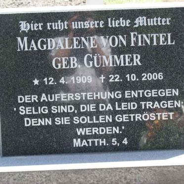 FINTEL Magdalene, von nee GUMMER 1909-2006