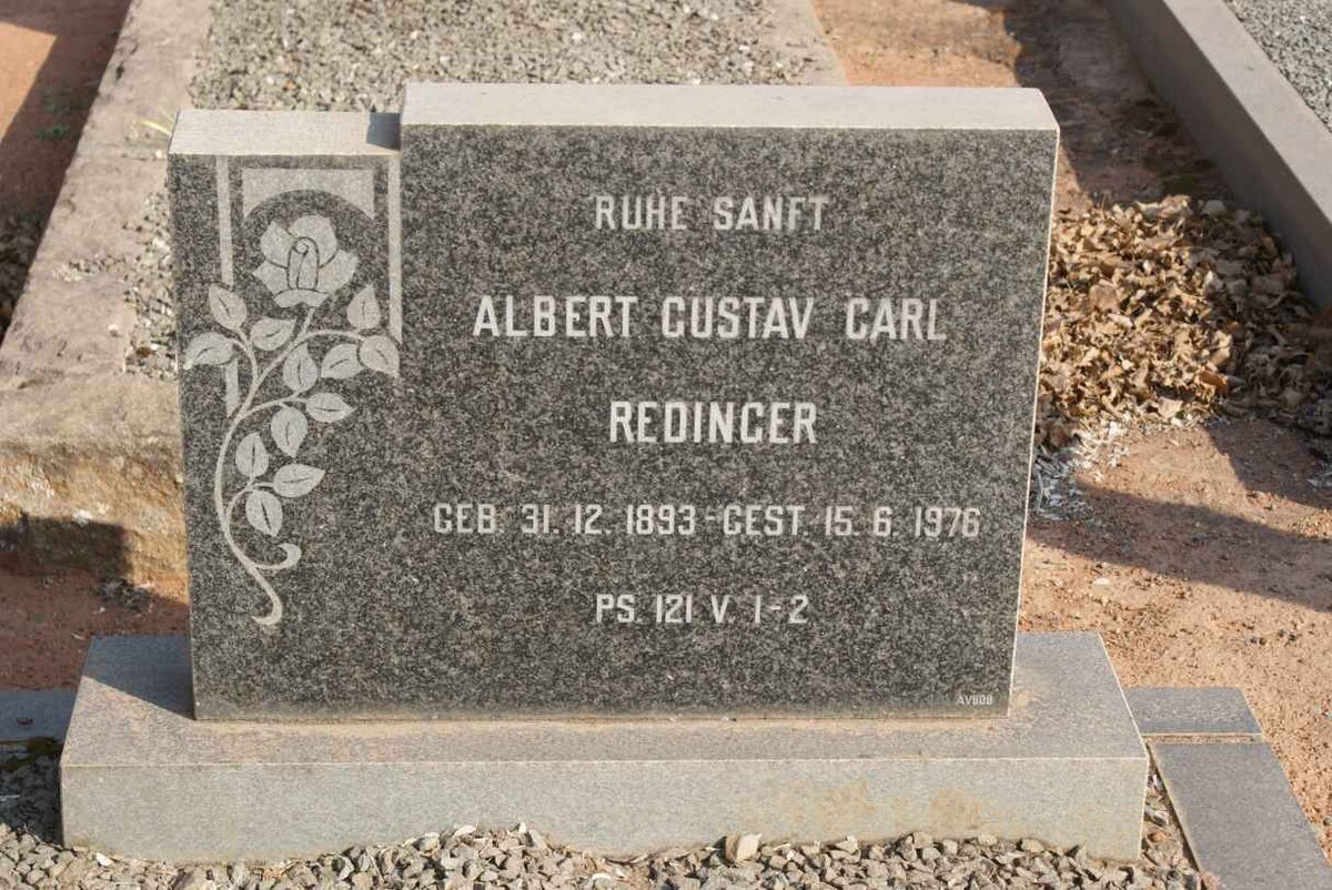 REDINGER Albert Gustav Carl 1893-1976