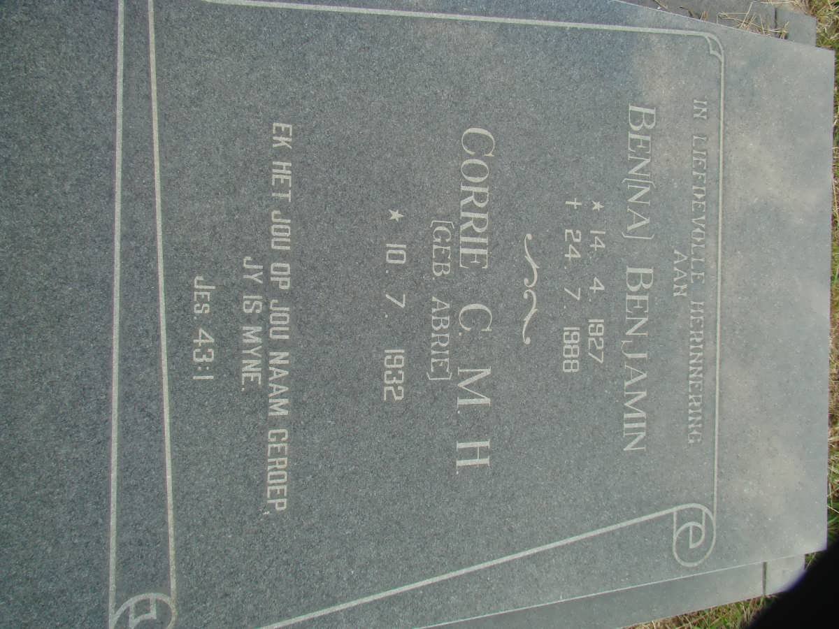 BENJAMIN Ben 1927-1988 &amp; C.M.H. ABRIE 1932-