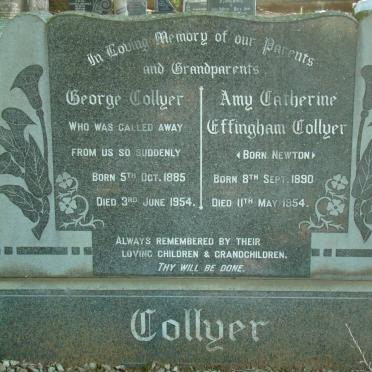 COLLYER George 1885-1954 &amp; Amy Catherine Effingham NEWTON 1890-1954
