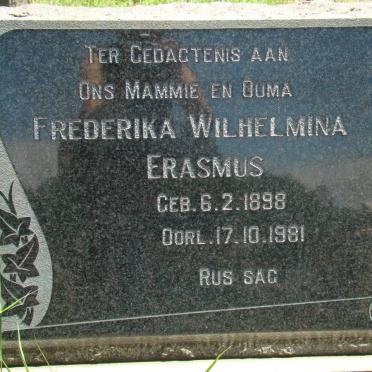 ERASMUS Frederika Wilhelmina 1898-1981