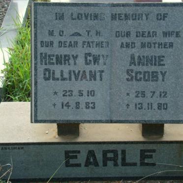 EARLE Henry Gwy Ollivant 1910-1983 &amp; Annie SCOBY 1912-1980