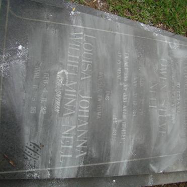 NELL Owen Steve 1929-1988 &amp; Louisa Johanna Wilhelmina SNYMAN 1932-1999