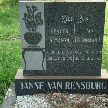 RENSBURG Jan Coenraad L., Janse van 1959-1978 :: JANSE VAN RENSBURG Hester Susanna 1932-1975