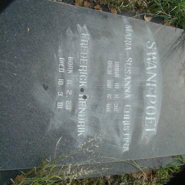 SWANEPOEL Frederick Hendrik 1929-1981 &amp; Maria Susanna Christina 1932-1960