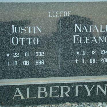 ALBERTYN Justin Otto 1932-1996 &amp; Natalie Eleanor 1942-2007