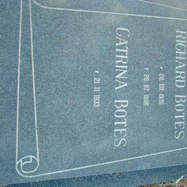 BOTES Richard 1936-1996 &amp; Catrina 1933-
