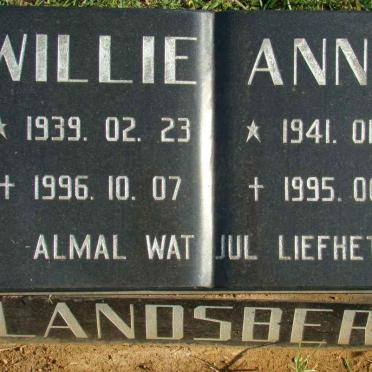LANDSBERG Willie 1939-1996 &amp; Anna 1941-1995