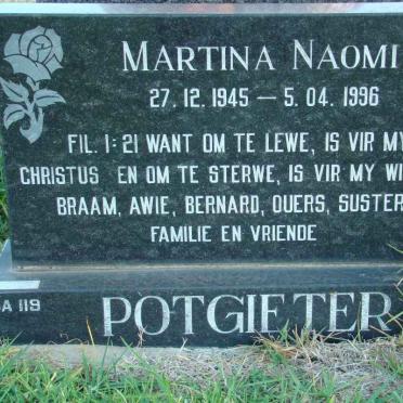 POTGIETER Martina Naomi 1945-1996