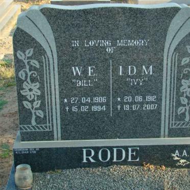 RODE W.E. 1906-1994 &amp; J.D.M. 1912-2007