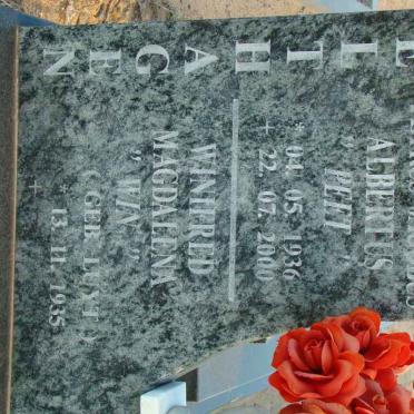 WELTHAGEN Petrus Jacobus Albertus 1936-2000 &amp; Winifred Magdalena LUYT 1935-