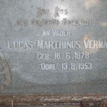 VERMAAK Lucas Marthinus 1878-1953