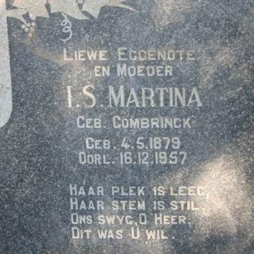 SCHEEPERS I.S. Martina nee COMBRINCK 1879-1957