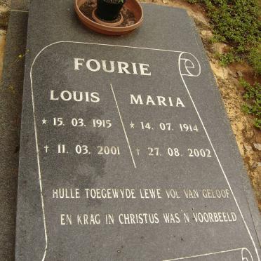 FOURIE Louis 1915-2001 &amp; Maria 1914-2002
