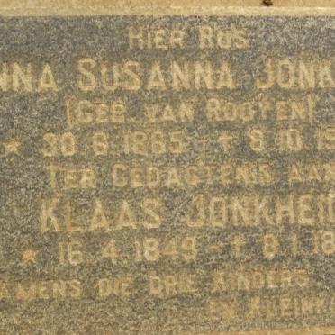 JONKHEID Anna Susanna nee VAN ROOYEN 1865-1944