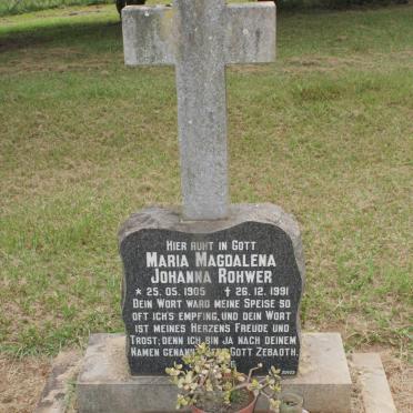 ROHWER Maria Magdalena Johanna 1905-1991