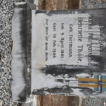 THÖLE Maria Margaretha Henriette nee FORTMANN 1861-1936