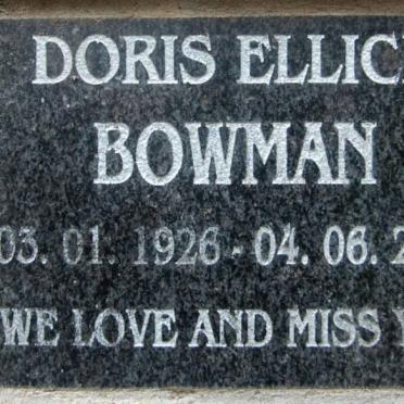 BOWMAN Doris Ellice 1926-2005