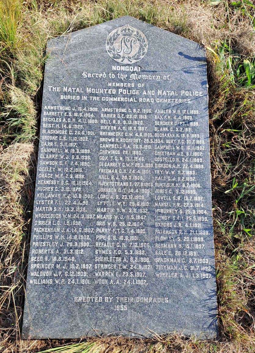 01. MEMORIAL TO MEMBERS OF THE NATAL MOUNTED POLICE AND NATAL POLICE