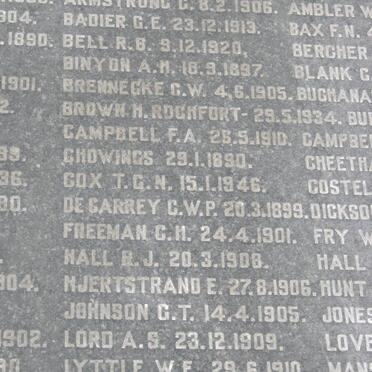 5. MEMORIAL TO MEMBERS OF THE NATAL MOUNTED POLICE AND NATAL POLICE