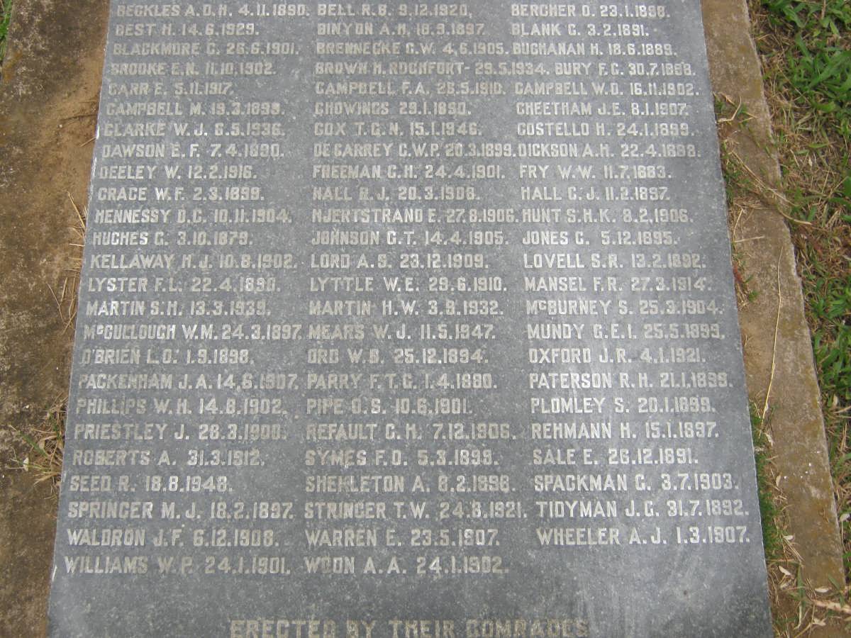 MEMORIAL TO MEMBERS OF THE NATAL MOUNTED POLICE AND NATAL POLICE