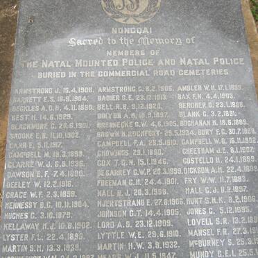 04. Memorial to the Natal Mounted Police and Natal Police buried in Commercial Road Cemetery