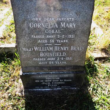 BOUSFIELD William Henry Brady -1951 & Cornelia Mary -1931 :: BOUSFIELD Victor -1899 :: BOUSFIELD Jack Cedric -1916