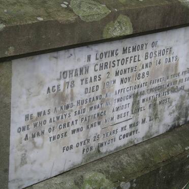 BOSHOFF Johann Christoffel -1889