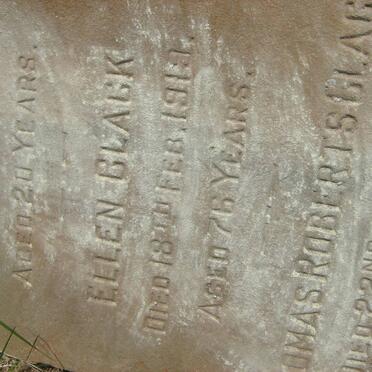 BLACK Thomas Roberts -1920 &amp; Ellen -1919 :: BLACK Millicent M. -1894