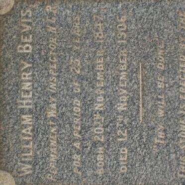 BEVIS William Henry 1847-1906