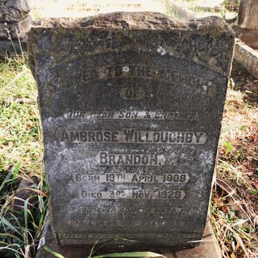 BRANDON Ambrose Willoughby 1909-1929