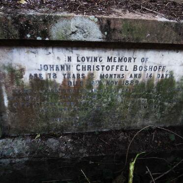 BOSHOFF Johann Christoffel -1889