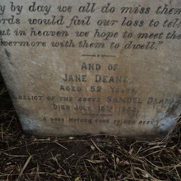 DEANE James -1879 :: DEANE Jane -1882 _2