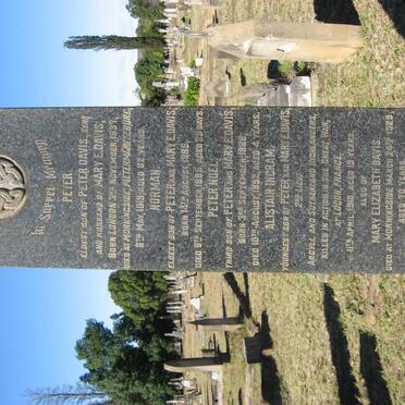 DAVIS Peter 1837-1919 &amp; Mary Elizabeth -1929 :: DAVIS Norman 1885-1885 :: DAVIS Peter Noel 1888-1892
