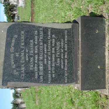 FRASER Clara Emma -1945 :: FRASER Francis -1904 :: FRASER Robert Malcolm -1918