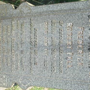 FELL Frederick Robert 1853-1907 &amp; Hannah Elizabeth 1854-1930