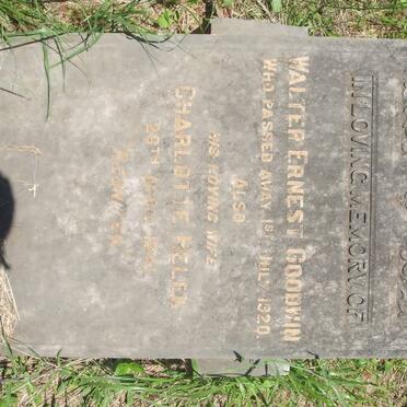 GOODWIN Walter Ernest -1920 &amp; Charlotte Ellen -1941