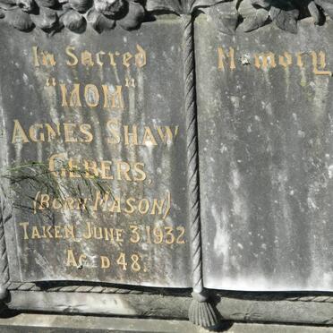 GEBERS Agnes Shaw nee MASON -1932