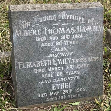 HAMBLY Albert Thomas -1924 & Elizabeth Emily PARIS -1952 :: HAMBLY Ethel -1905