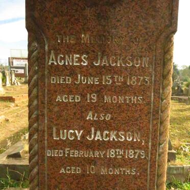 JACKSON Agnes -1875 :: JACKSON Lucy -1879 