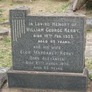 KERBY William George -1935 &amp; Elsie Margaret ALEXANDER -1975