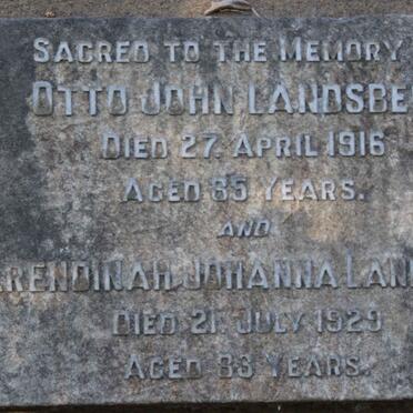 LANDSBERG Otto John -1916 &amp; Barendinah Johanna NIENHABER -1929