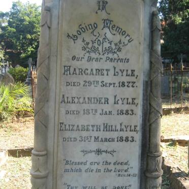 LYLE Alexander -1883 &amp; Margaret -1877 :: LYLE Elizabeth Hill -1883