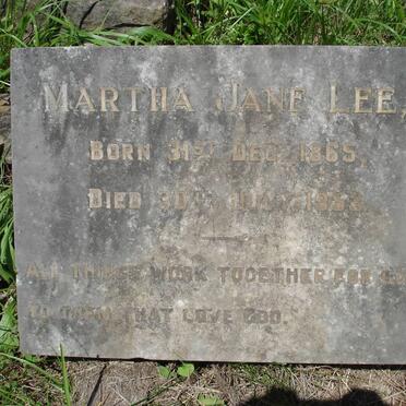 LEE Martha Jane 1865-1953