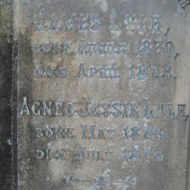LYLE James 1870-1873 :: LYLE Agnes Jessie 1876-1876
