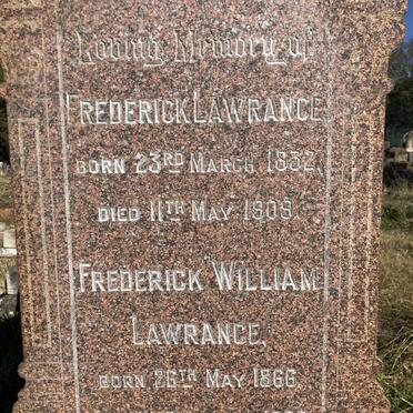 LAWRANCE Frederick 1832-1909 :: LAWRANCE Frederick William 1866-1938